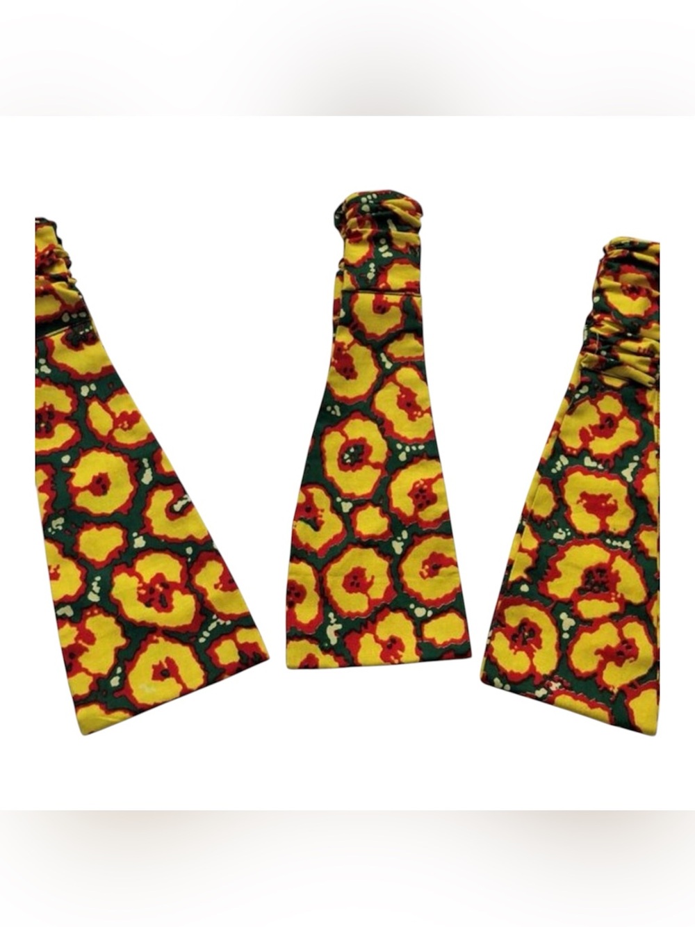 Cotton Headband African Fabric Ethnic Thick Elastic Back Yellow Handcrafted